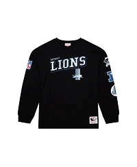 Mitchell & Ness Men's Black Detroit Lions Training Camp Vintage Logos Long Sleeve T-Shirt