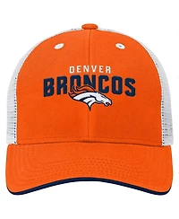 Outerstuff Big Boys and Girls Orange Denver Broncos Core Lockup Trucker Adjustable Hat