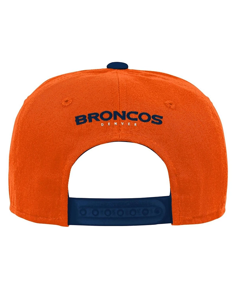 Outerstuff Big Boys and Girls Orange Denver Broncos Team Pre-Curved Adjustable Hat