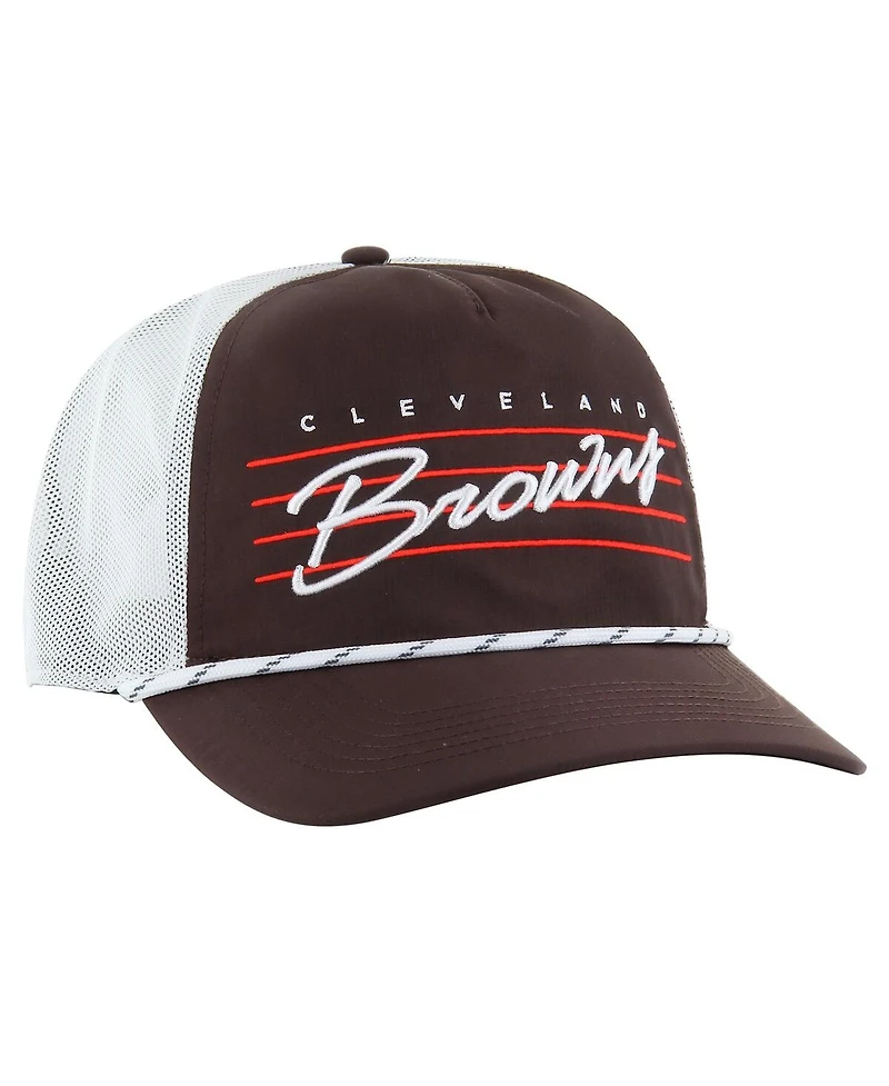 '47 Brand Men's Brown/White Cleveland Browns Downburst Relaxed Hitch Trucker Adjustable Hat
