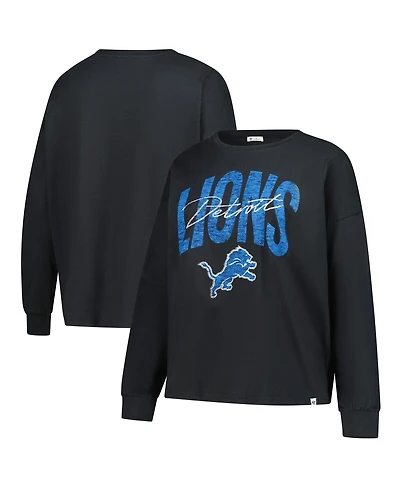 '47 Brand Women's Black Detroit Lions Plus Muse Sydney Long Sleeve T-Shirt