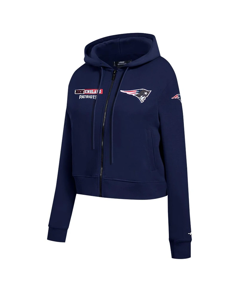 Pro Standard Women's Navy New England Patriots Split Logo Full-Zip Hoodie