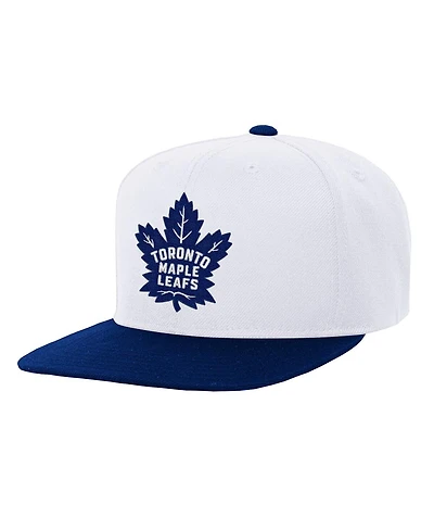 Mitchell & Ness Big Boys and Girls White/Blue Toronto Maple Leaf's Core Team Two-Tone Snapback Hat