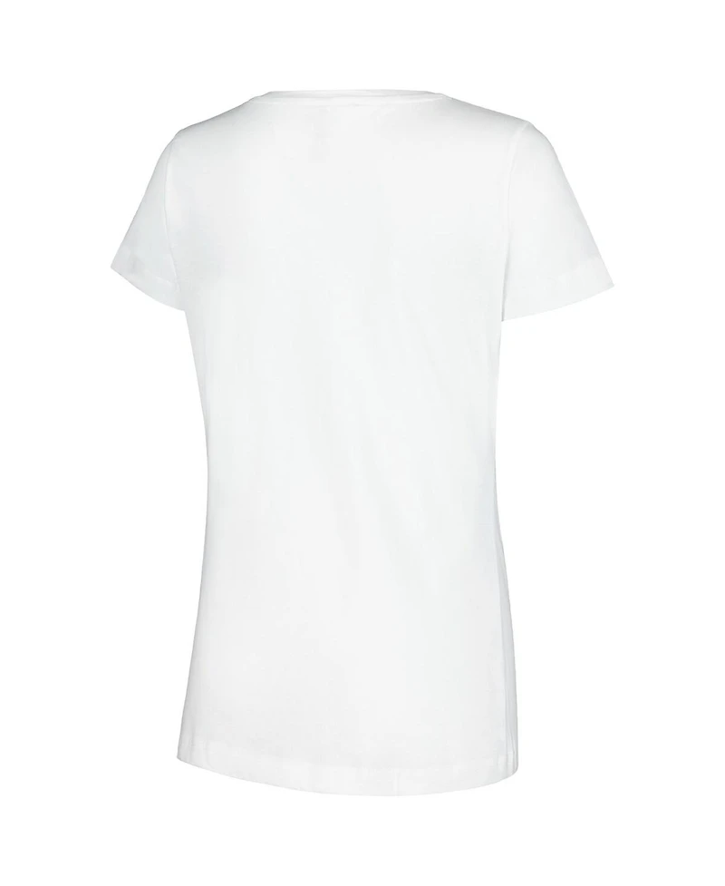 Mad Engine Women's White Lilo and Stitch Beach Duo Scoop Neck T-Shirt