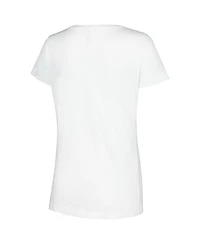 Mad Engine Women's White Lilo and Stitch Beach Duo Scoop Neck T-Shirt