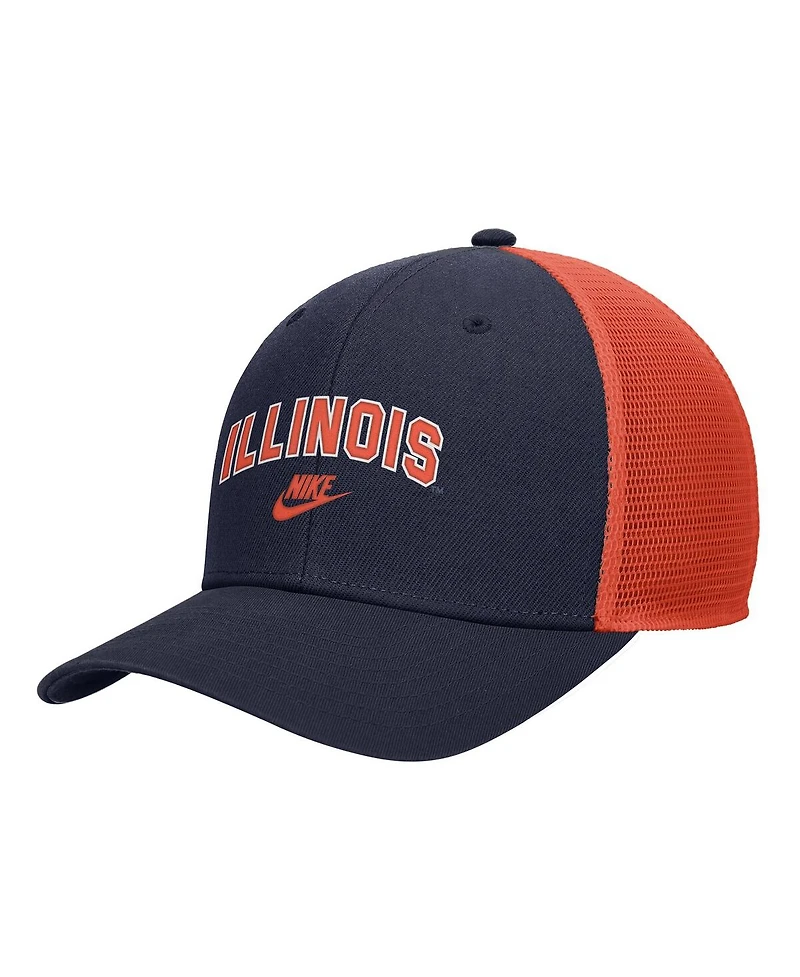 Nike Men's Navy Illinois Fighting Illini Vintage Arch Rise Performance Trucker Adjustable Hat