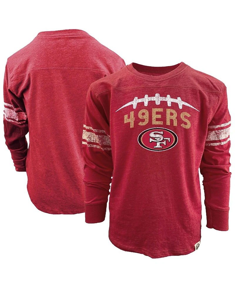 Wes & Willy Big Boys and Girls Scarlet San Francisco 49ers Football Long Sleeve T-Shirt