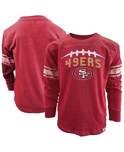 Wes & Willy Big Boys and Girls Scarlet San Francisco 49ers Football Long Sleeve T-Shirt