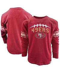 Wes & Willy Big Boys and Girls Scarlet San Francisco 49ers Football Long Sleeve T-Shirt