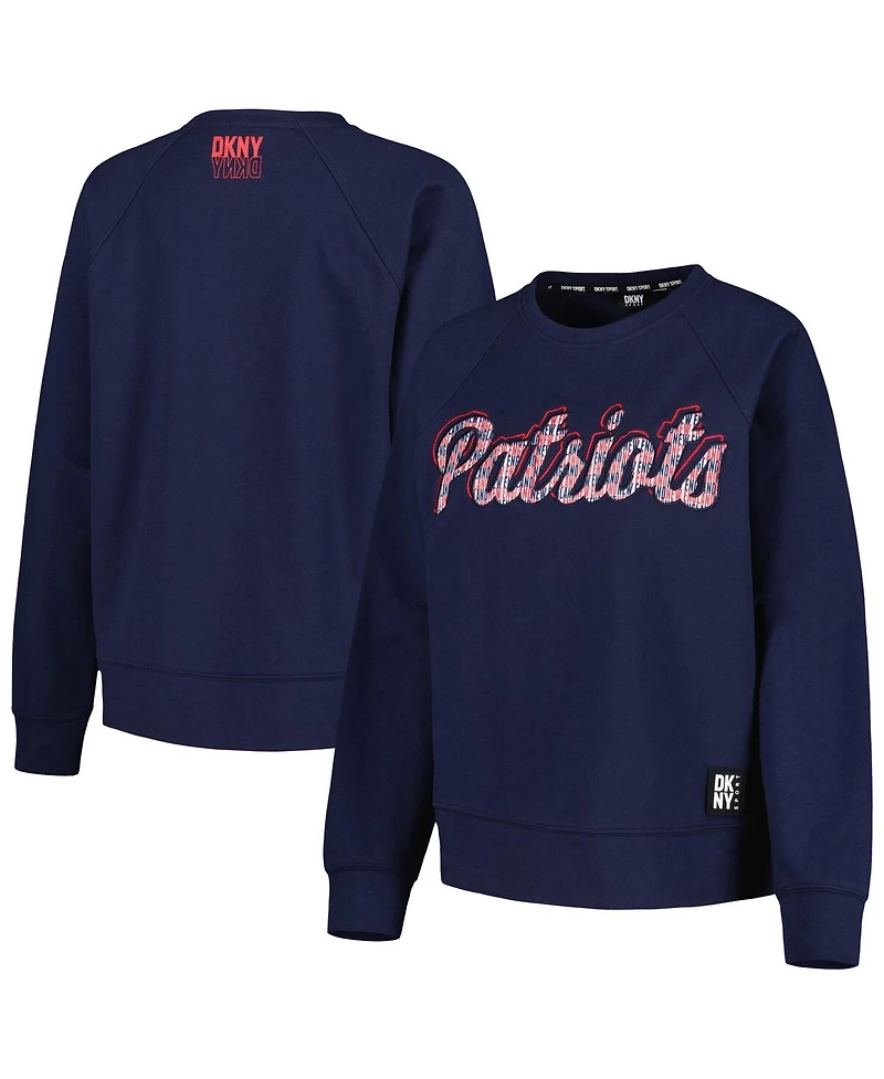 Dkny Women's Navy New England Patriots Regina Pullover Sweatshirt