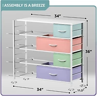 Sorbus Dresser with 8 Drawers - Storage Chest Organizer Steel Frame, Wood Top, Handles, Fabric Bins