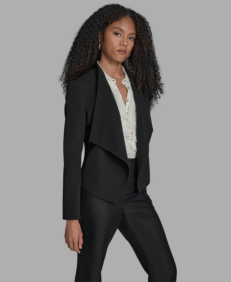 Bcbg Women's Padded Shoulder Open Front Jacket