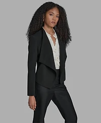 Bcbg Women's Padded Shoulder Open Front Jacket