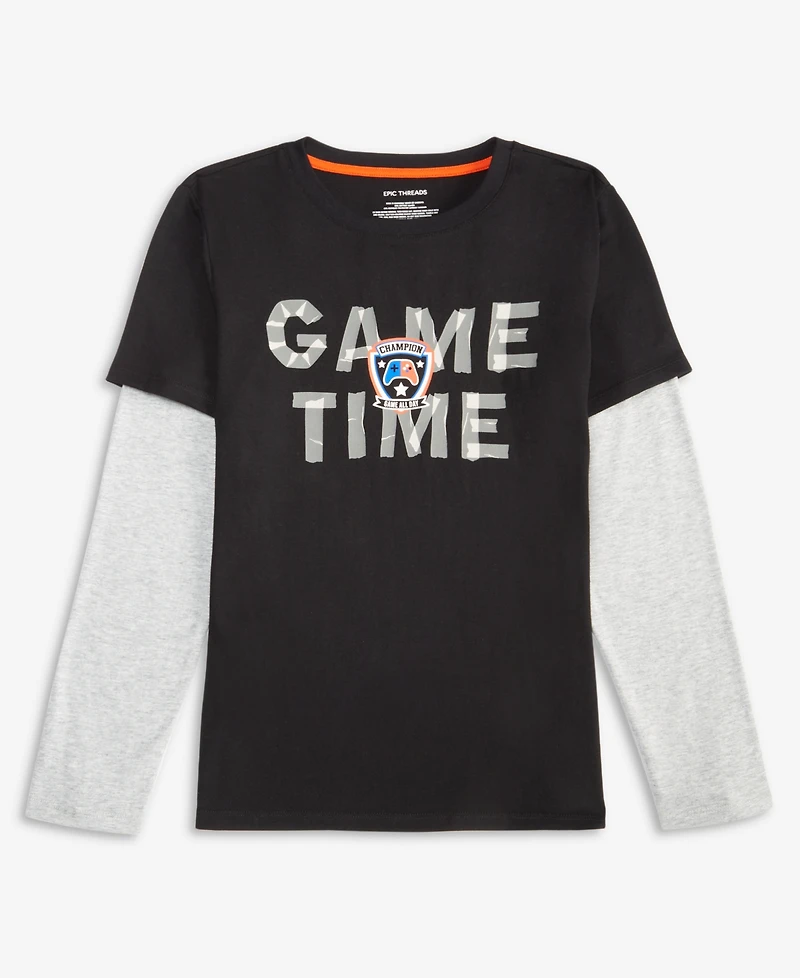 Epic Threads Boys 5-20 Game Time Graphic Layered-Look T-Shirt, Macy's Exclusive