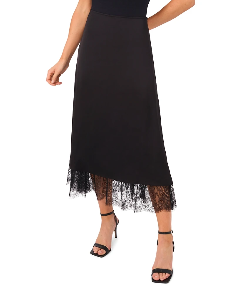 CeCe Women's Side Zipper Straight Midi Skirt