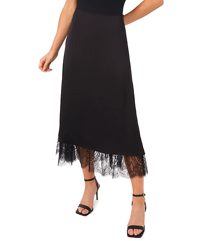 CeCe Women's Side Zipper Straight Midi Skirt