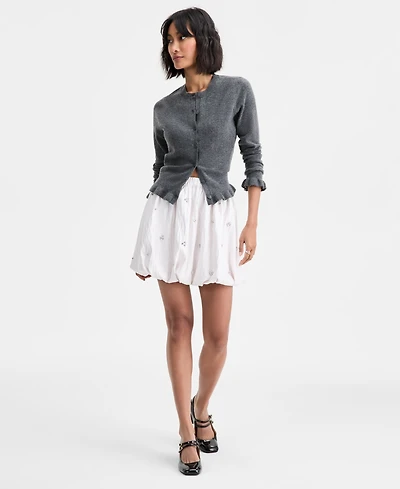 On 34th Women's Embellished Bubble-Hem Mini Skirt, Macy's Exclusive