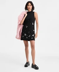 On 34th Women's Paillette Embellished Mock Neck Shift Dress, Macy's Exclusive