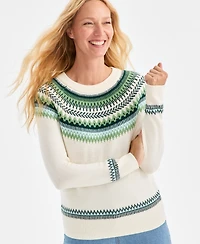 Style & Co Women's Crewneck Fair Isle Sweater, Macy's Exclusive