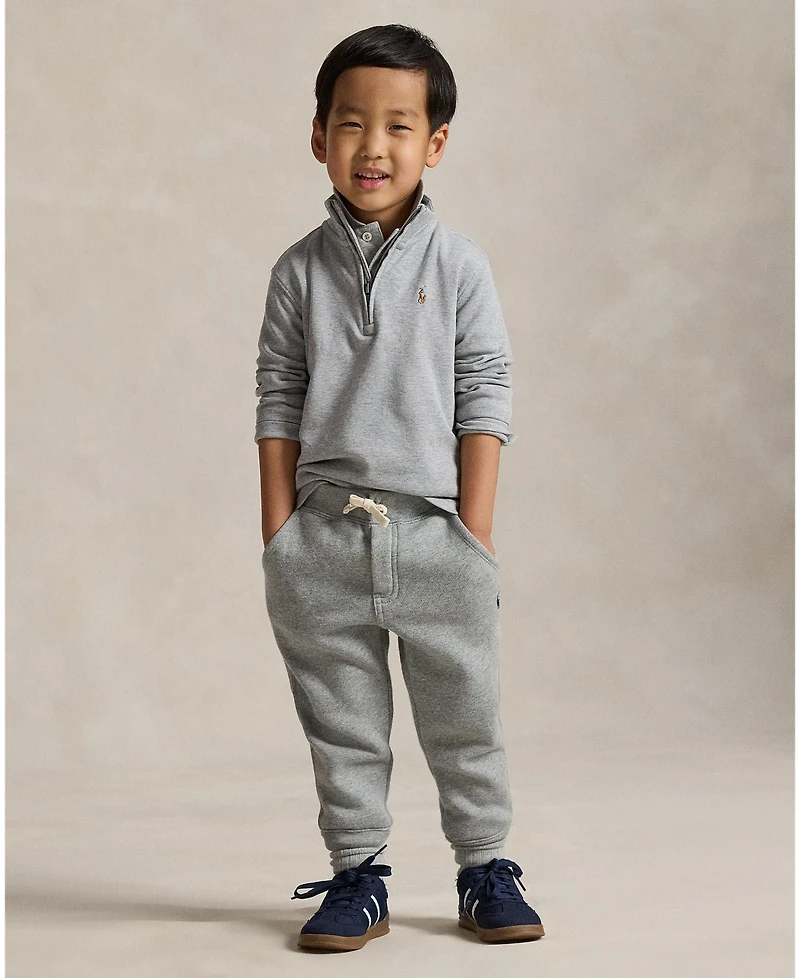 Polo Ralph Lauren Toddler and Little Boys Cotton Interlock Quarter-Zip Pullover shirt