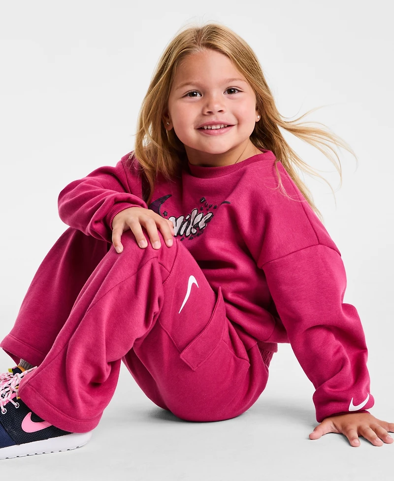 Nike Toddler and Little Girls 2-Piece Essentials Crewneck Cargo Pants Set