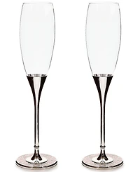 MacKenzie-Childs Celebrate Rosy Toasting Flutes, Set of 2