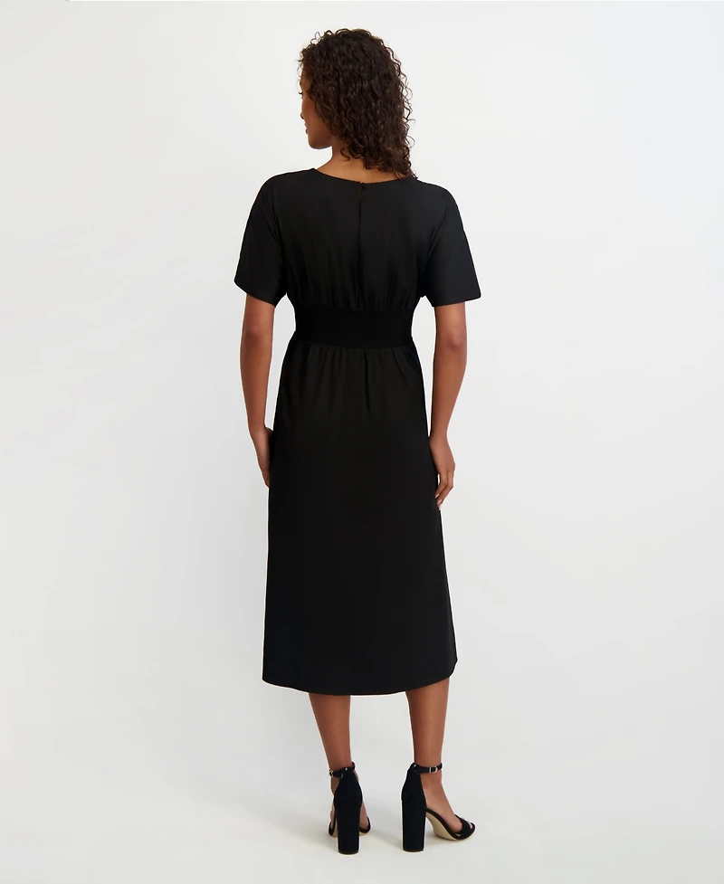 kensie Women's Dolman-Sleeve Cinched-Waist Midi Dress