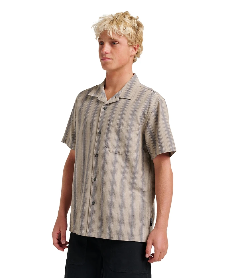 Quiksilver Men's Oxford Stripe Casual Short Sleeve Shirt