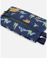 Deux par Deux Boy Double Pencil Case Navy Animal Print - Toddler|Child