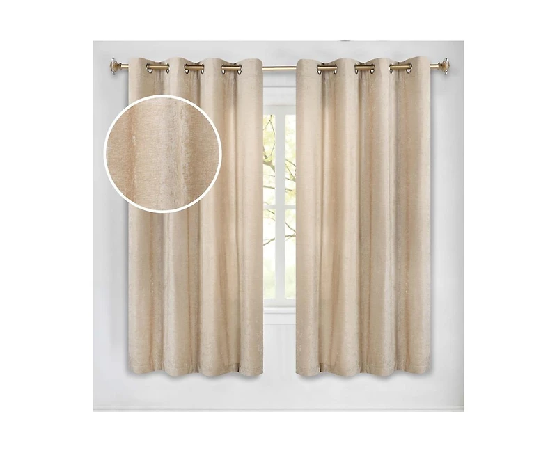 Superior Noor Chenille Semi-Blackout Machine Washable Curtains, Set of 2 Panels