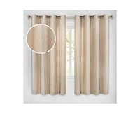 Superior Noor Chenille Semi-Blackout Machine Washable Curtains, Set of 2 Panels