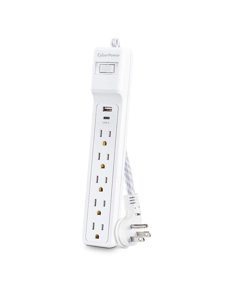 CyberPower P504UC 5-Outlet Surge Protector with Usb-a and Usb-c Port