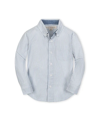 Hope & Henry Little and Big Boys' Organic Stretch Poplin Long Sleeve Button Down Shirt