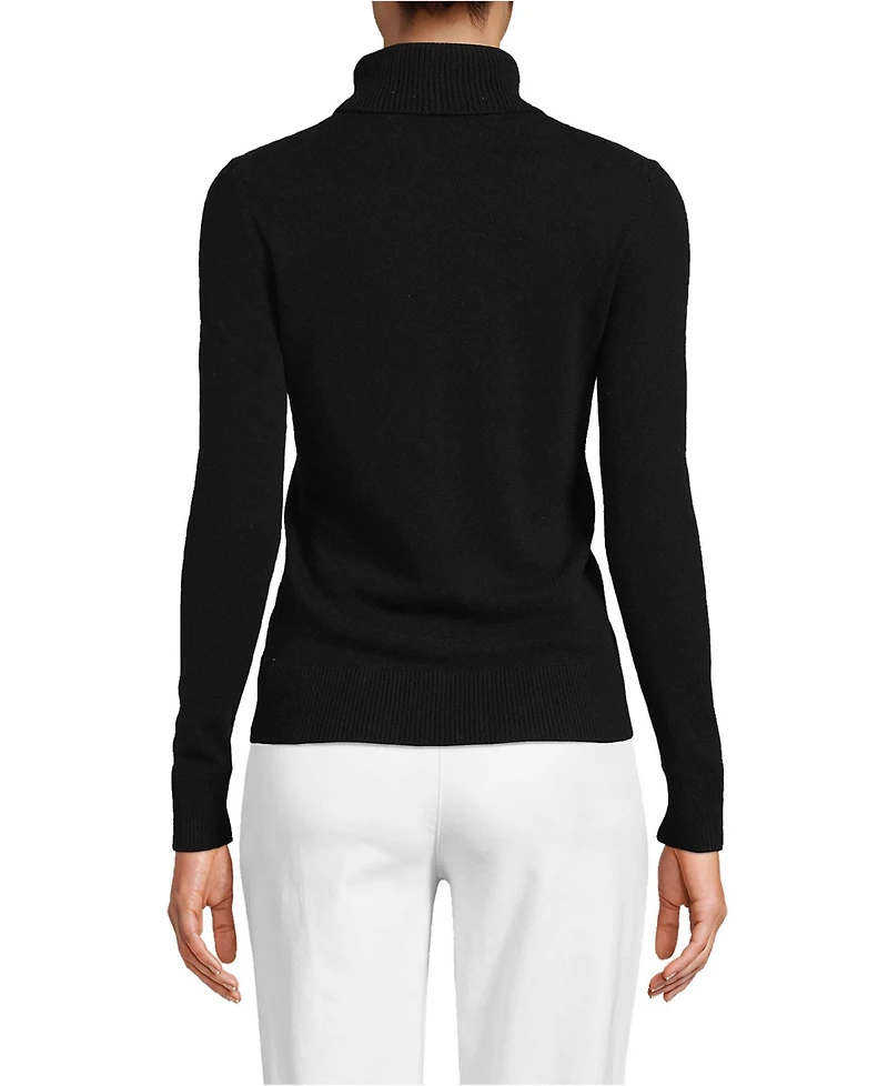 Lands' End Women's Tall Cashmere Turtleneck Sweater