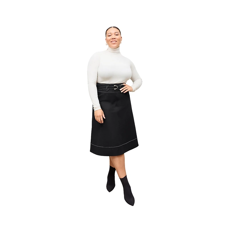 M.m.LaFleur Axam Layering Turtleneck - Contrast Organic Ribbed Pima Cotton