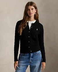 Polo Ralph Lauren Women's Cable-Knit Cotton Crewneck Cardigan Sweater