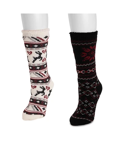Muk Luks Women's Tall Heat Retainers 2 Pair Pack