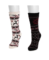 Muk Luks Women's Tall Heat Retainers 2 Pair Pack