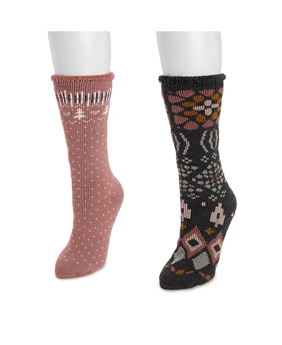 Muk Luks Women's Tall Heat Retainers 2 Pair Pack