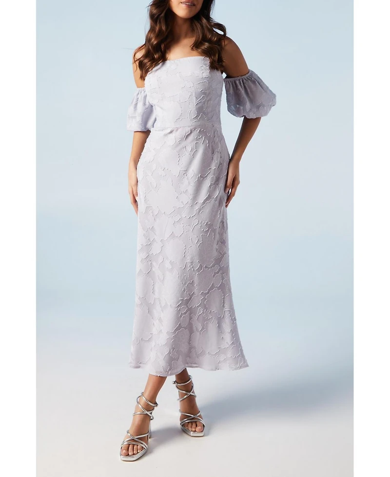 Oasis Women's Puff Sleeve Bridesmaids Midi Dress