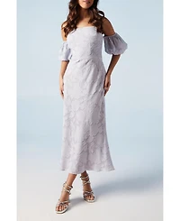 Oasis Women's Puff Sleeve Bridesmaids Midi Dress