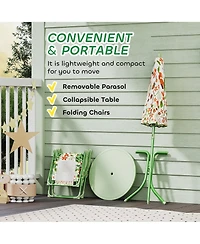 Qaba Kids Picnic Table and Chair Set, Activity with Chairs, Umbrella