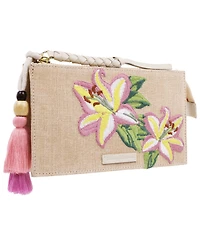 Tommy Bahama Zip Top Embroidered Floral Clutch