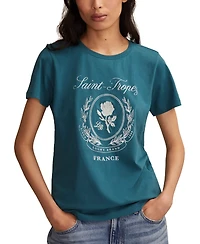 Lucky Brand Women's Saint Tropez France Classic Crewneck Top