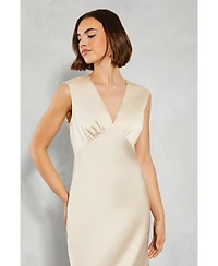 Oasis Women's Satin Maxi Bridesmaid Dress