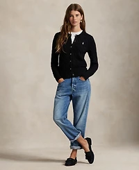 Polo Ralph Lauren Women's Cable-Knit Cotton Crewneck Cardigan Sweater