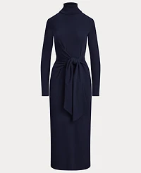 Lauren Ralph Women's Tie-Front Turtle Neck Dress