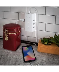 CyberPower P6WUCL 6-Outlet Wall Mount Surge Protector with Usb and Night Light, White