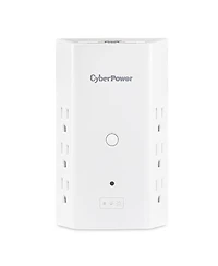 CyberPower P6WUCL 6-Outlet Wall Mount Surge Protector with Usb and Night Light, White