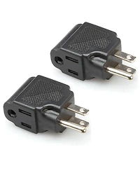 Hosa Technology 2x Nema 5-15R to Nema 5-15P Right-Angle Power Adapter